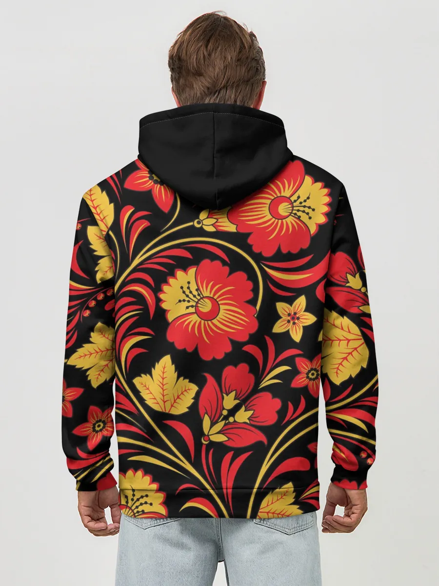 Худи мужской база хлопок / Хохлома