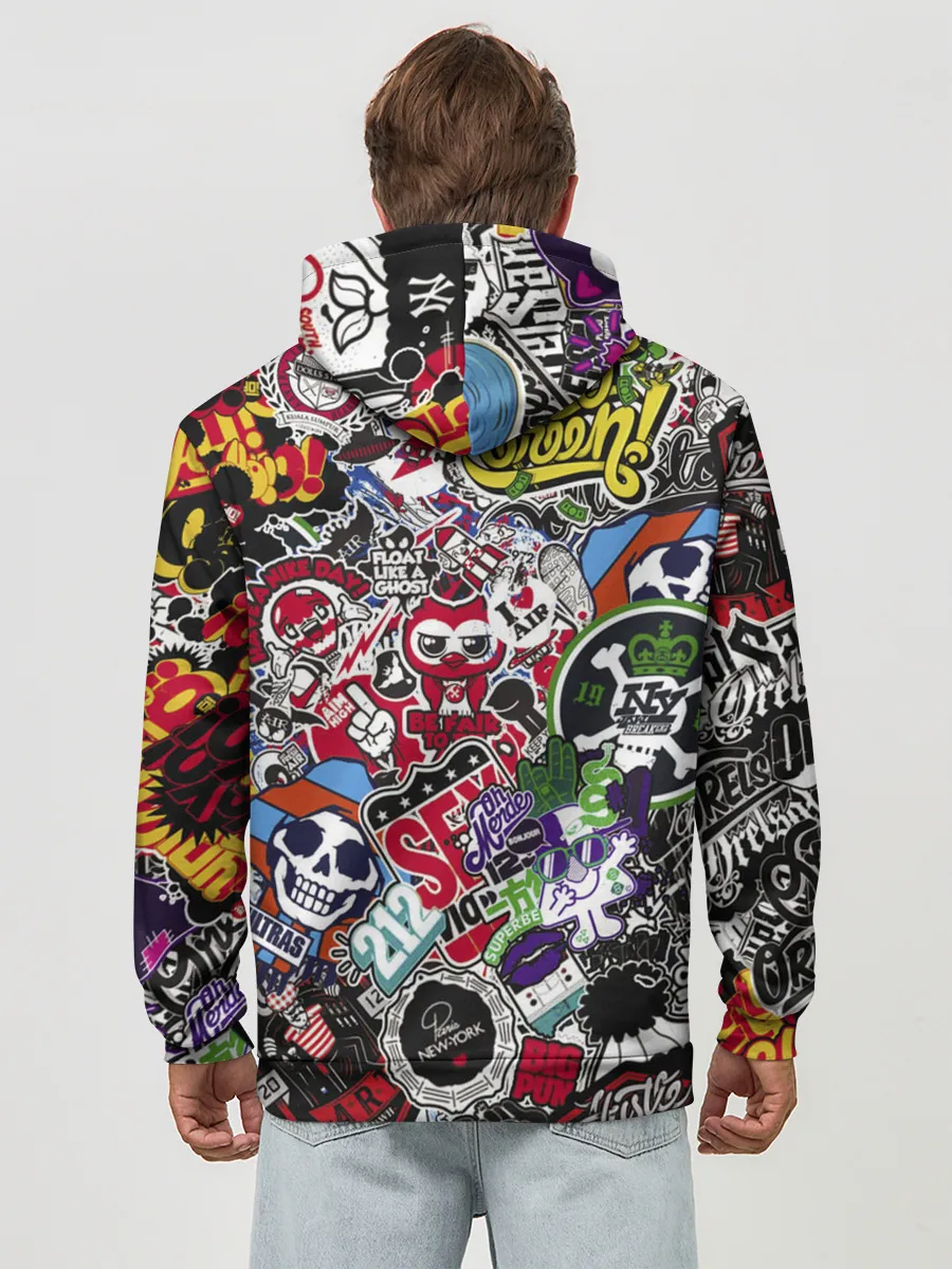 Худи мужской база хлопок / Stickerbombing New York