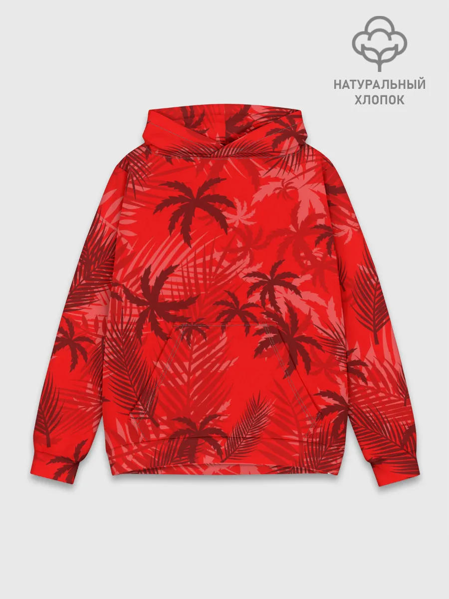 Худи мужской база хлопок / ПАЛЬМЫ / ТРОПИКИ / ЛЕТО