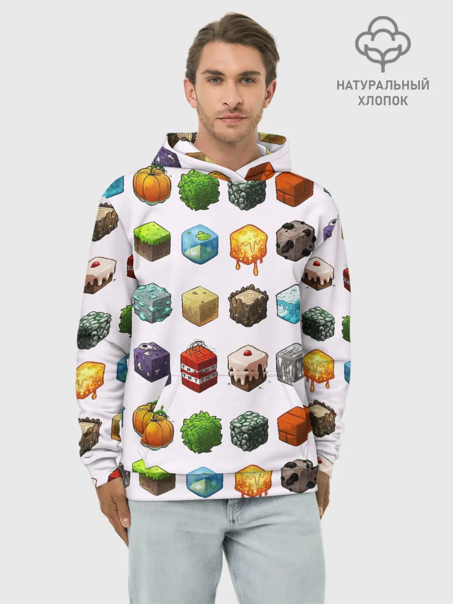 Худи мужской база хлопок / Minecraft