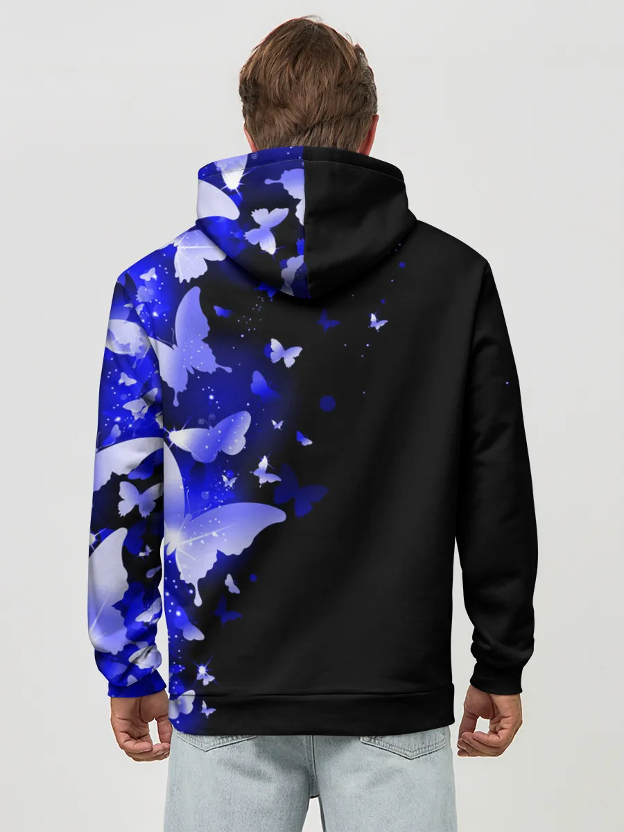 Худи мужской база хлопок / СИНИЕ БАБОЧКИ