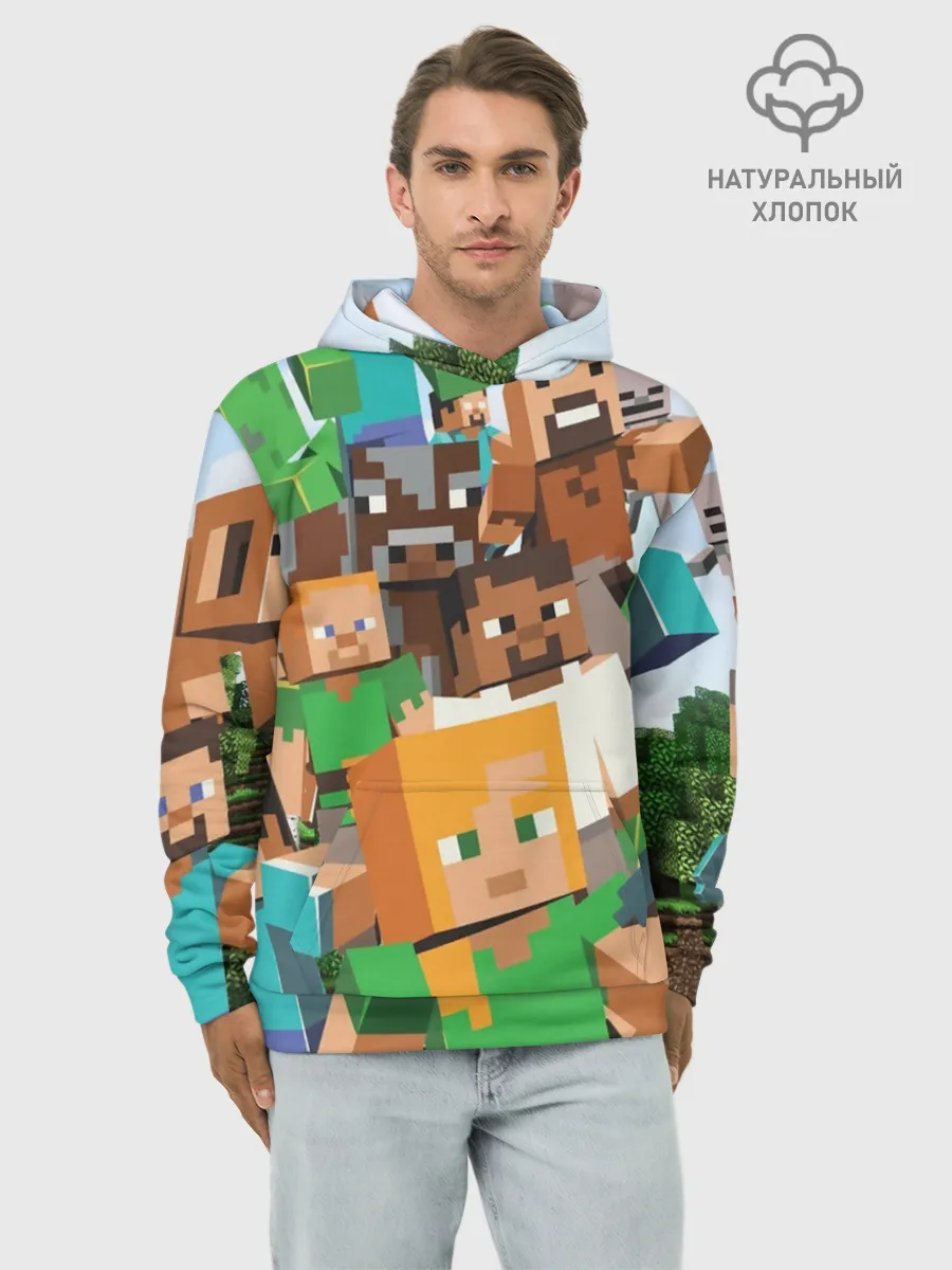 Худи мужской база хлопок / MINECRAFT