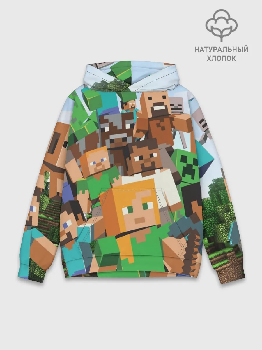 Худи мужской база хлопок / MINECRAFT
