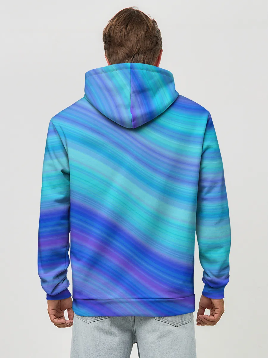 Худи мужской база хлопок / Абстракция. Влны.