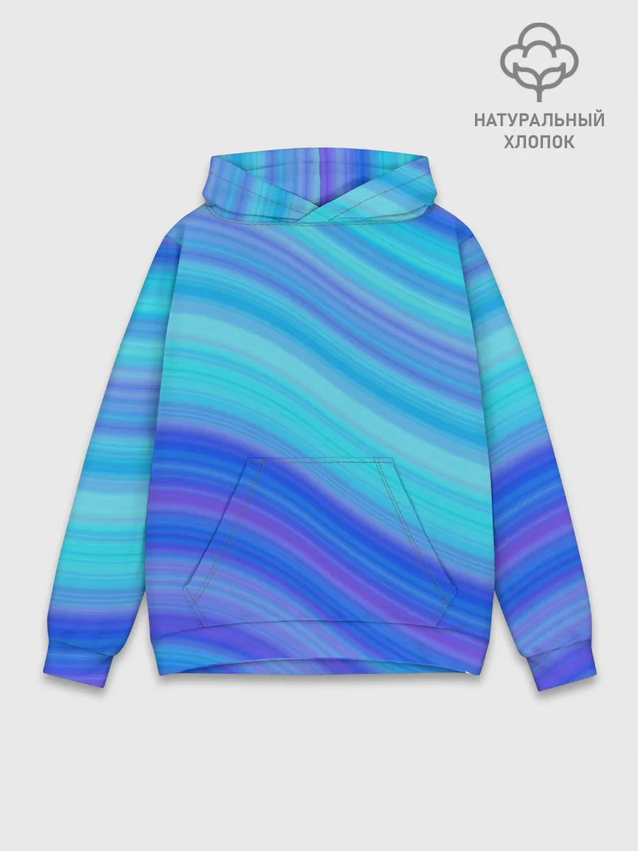 Худи мужской база хлопок / Абстракция. Влны.