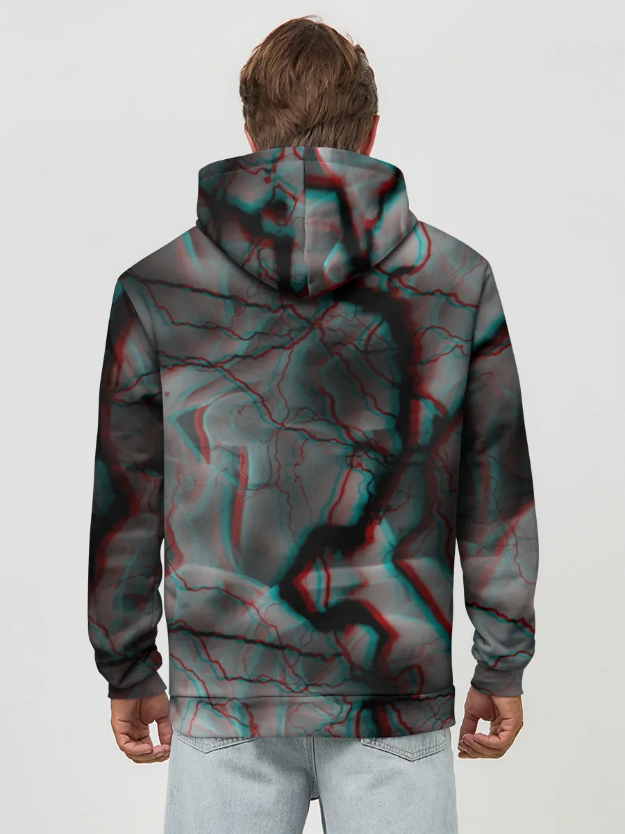 Худи мужской база хлопок / МОЛНИИ GLITCH