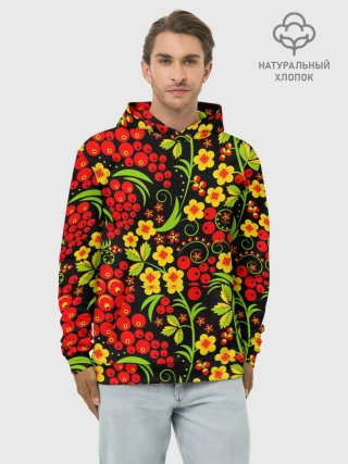 Худи мужской база хлопок / Хохлома