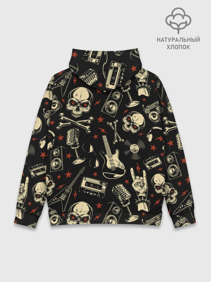 Худи мужской база хлопок / Гранж с черепами