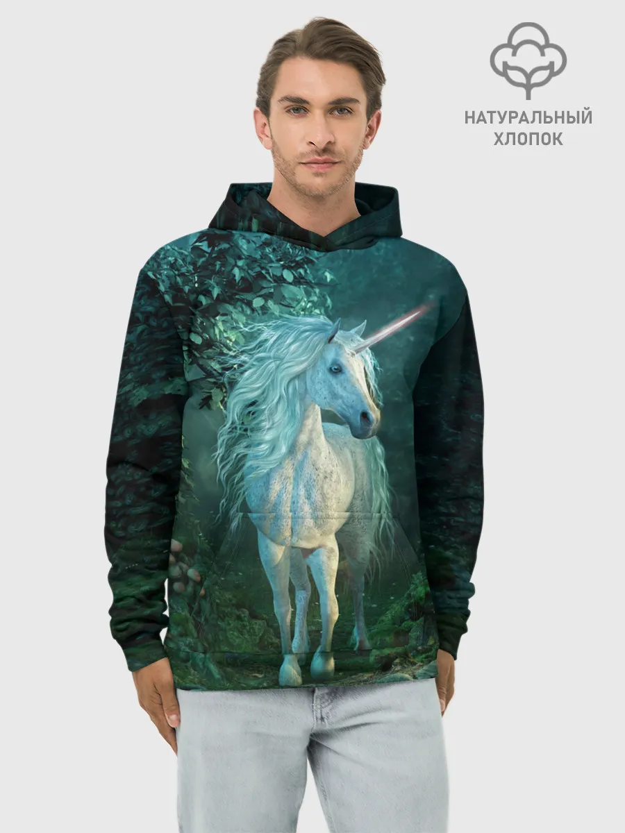 Худи мужской база хлопок / Единорог