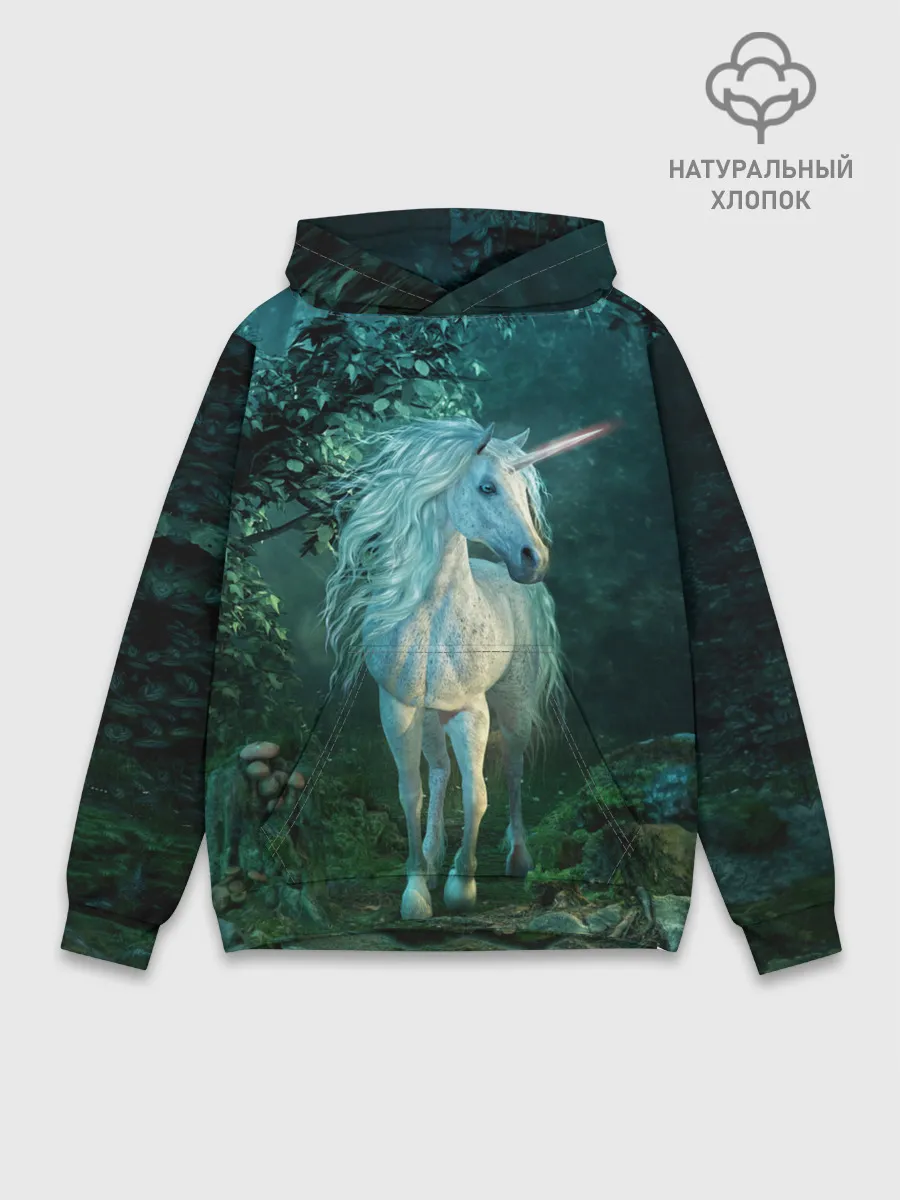 Худи мужской база хлопок / Единорог