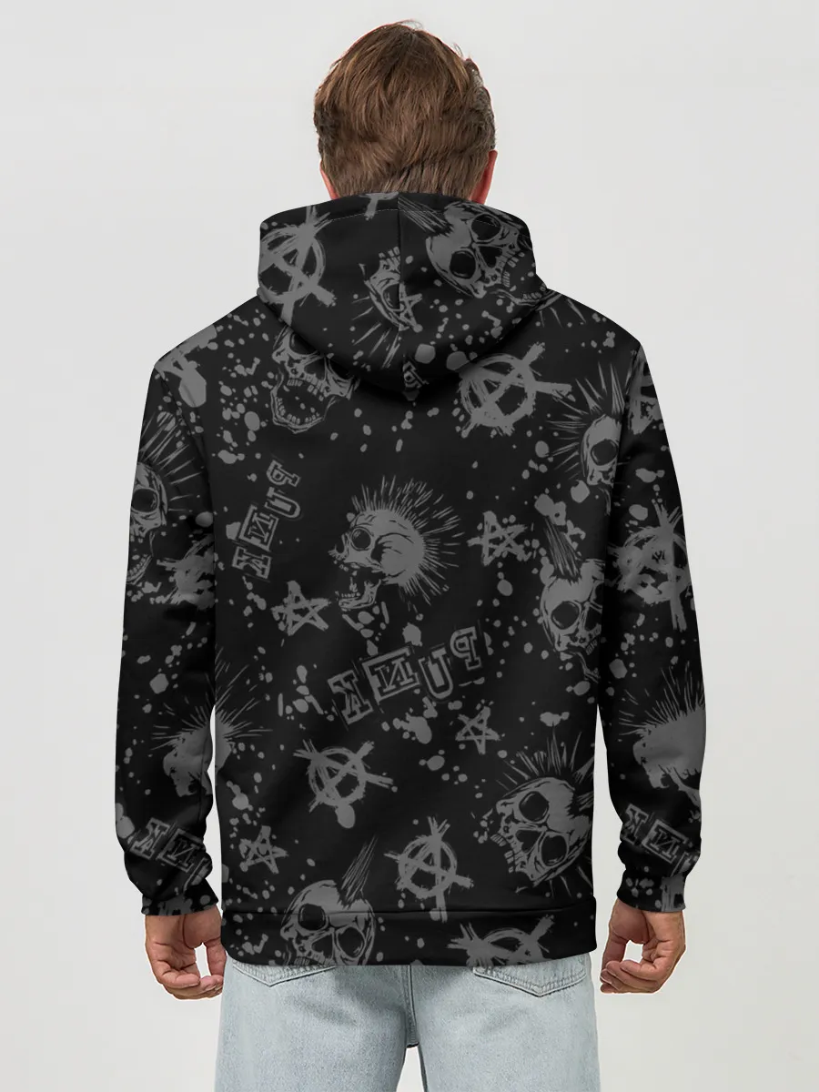 Худи мужской база хлопок / Панда в косухе