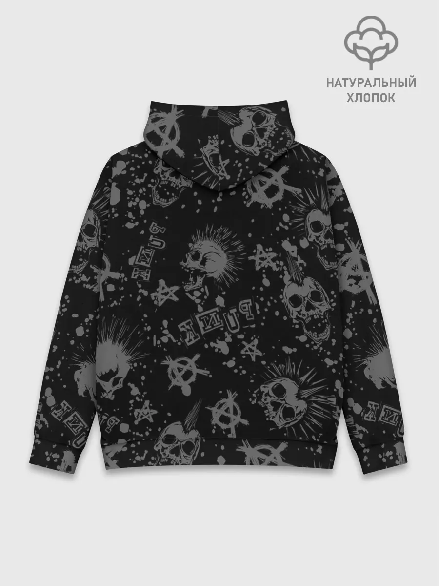 Худи мужской база хлопок / Панда в косухе