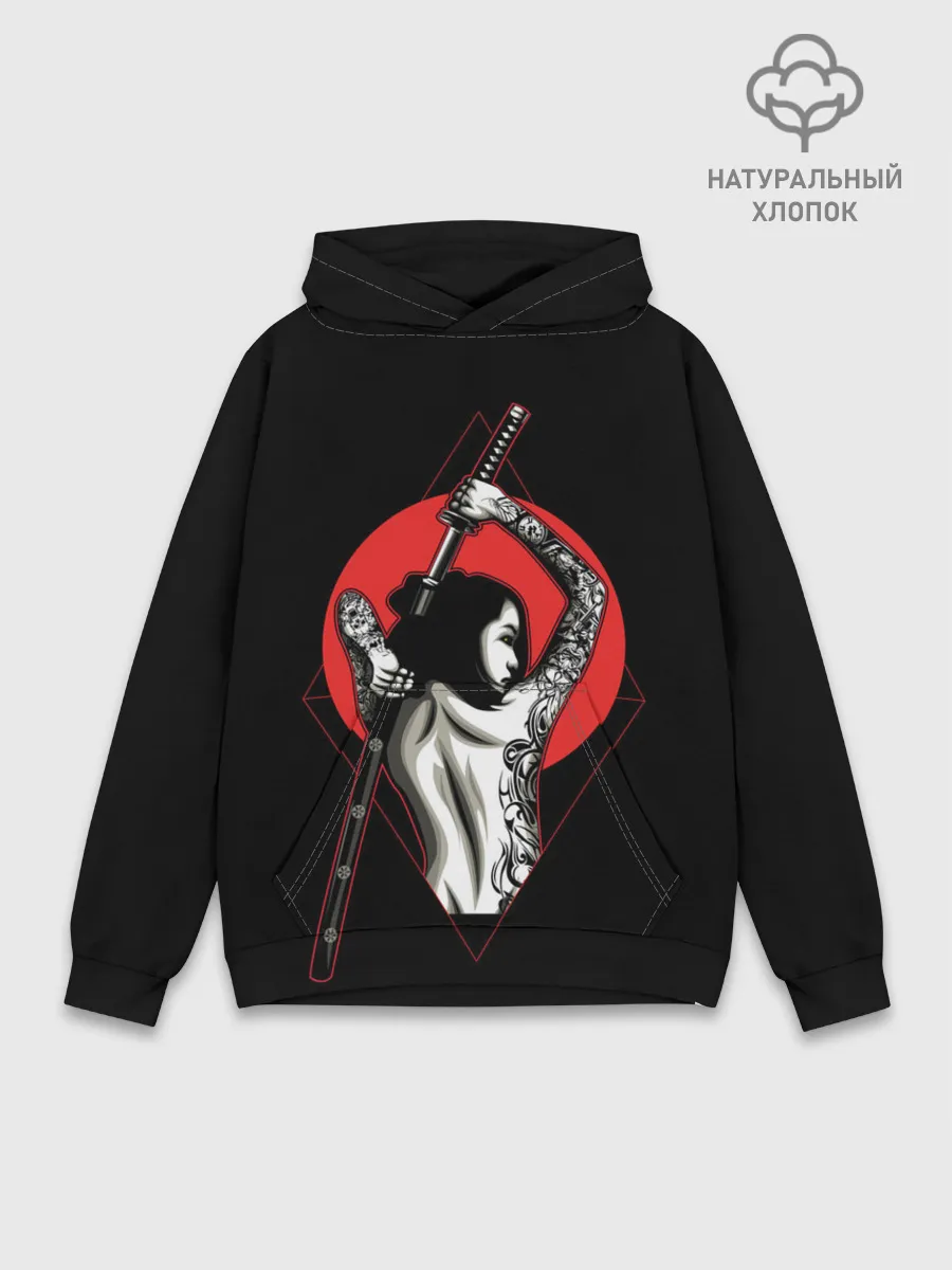 Худи мужской база хлопок / Девушка с мечом