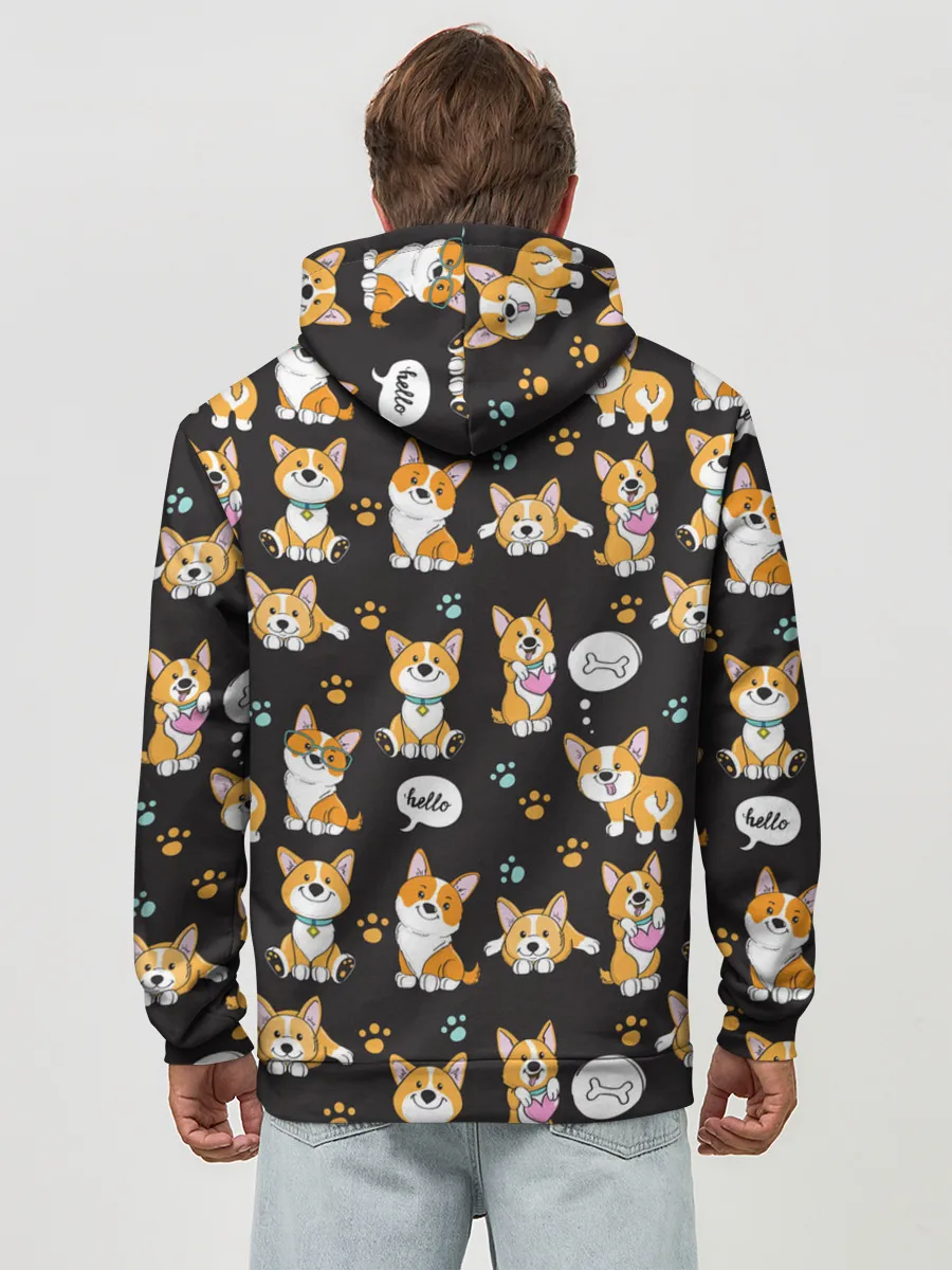 Худи мужской база хлопок / Милые пёсики