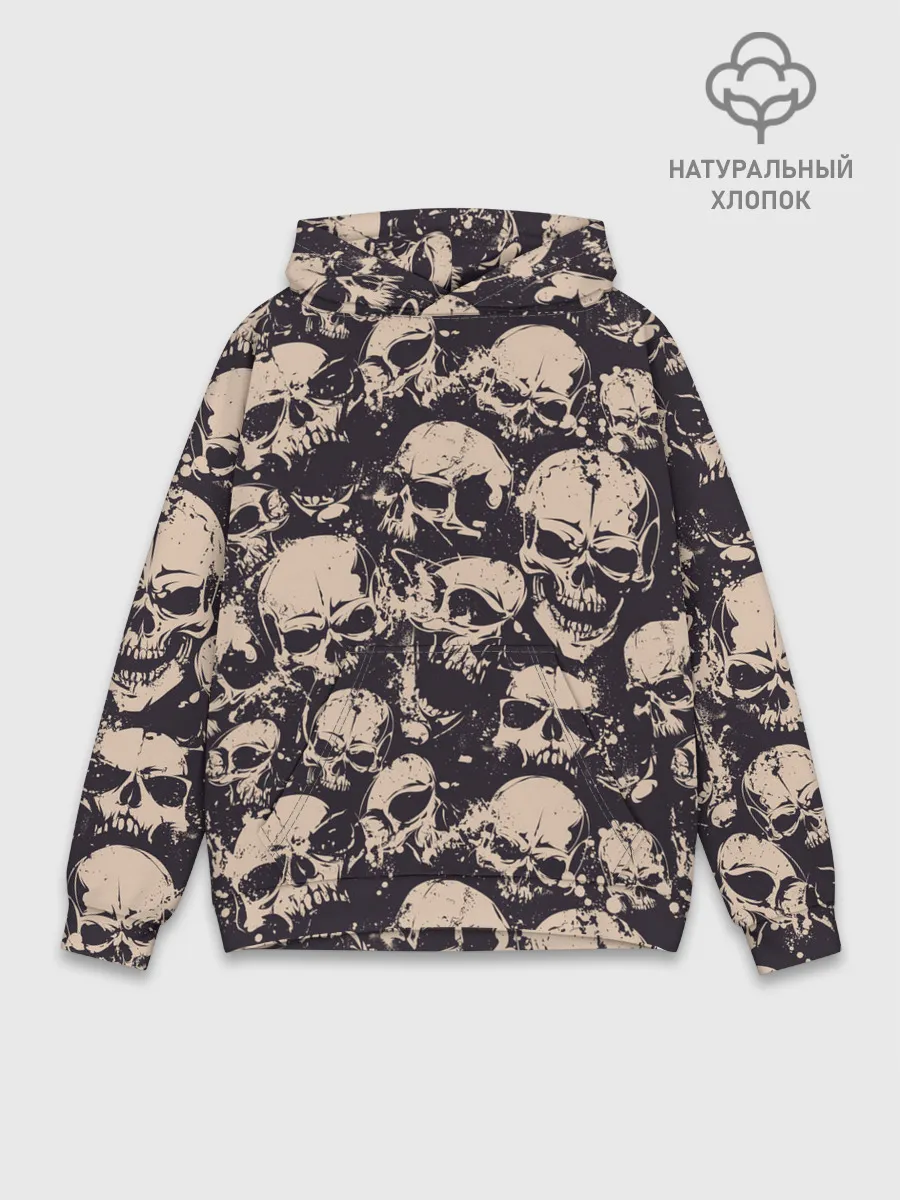 Худи мужской база хлопок / Черепа