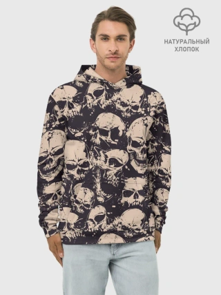 Худи мужской база хлопок / Черепа