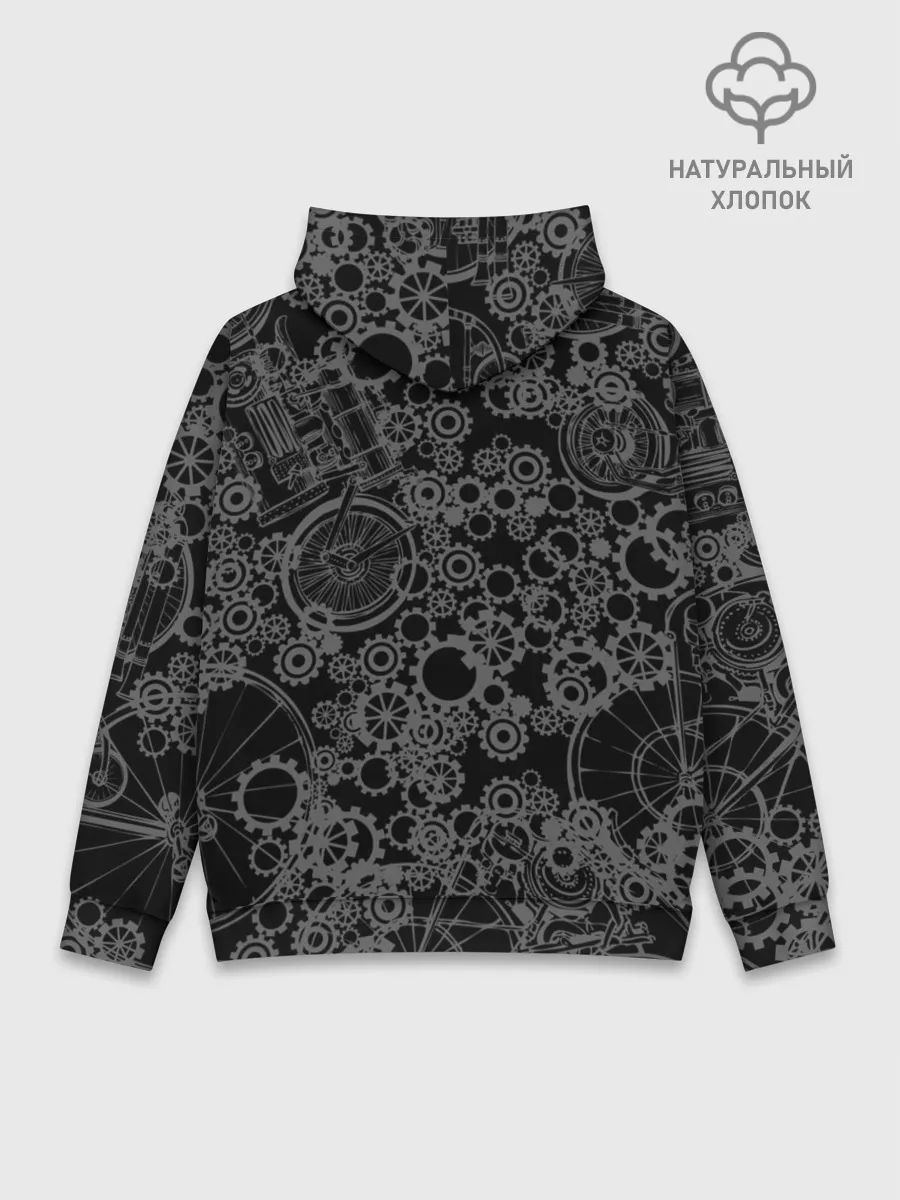 Худи мужской база хлопок / Сова в цилиндре