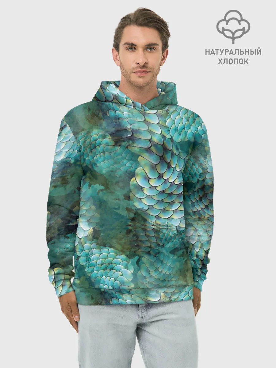Худи мужской база хлопок / Чешуя русалки