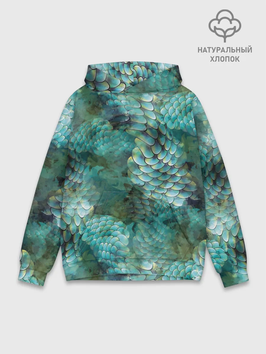 Худи мужской база хлопок / Чешуя русалки
