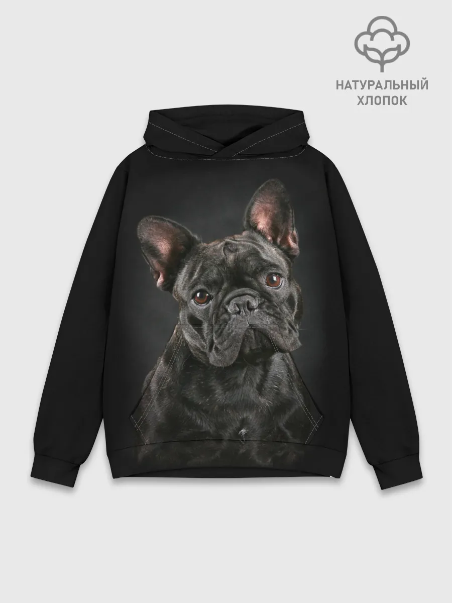 Худи мужской база хлопок / Французский бульдог