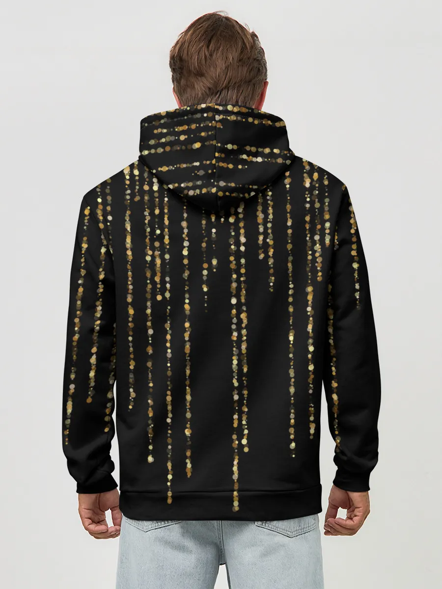 Худи мужской база хлопок / Золотой глиттер