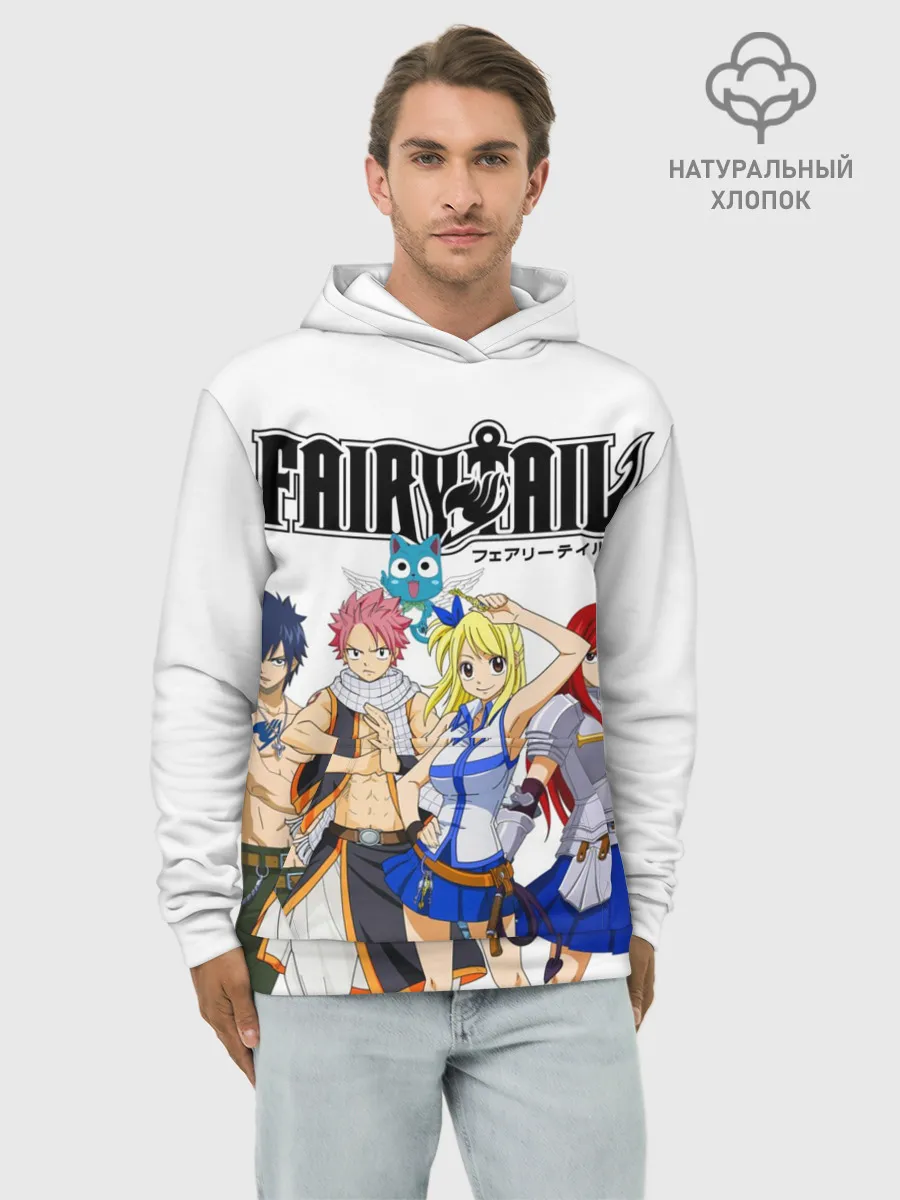 Худи мужской база хлопок / Команда Фейри Тейл