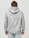 Худи мужской база хлопок / Белые цветы