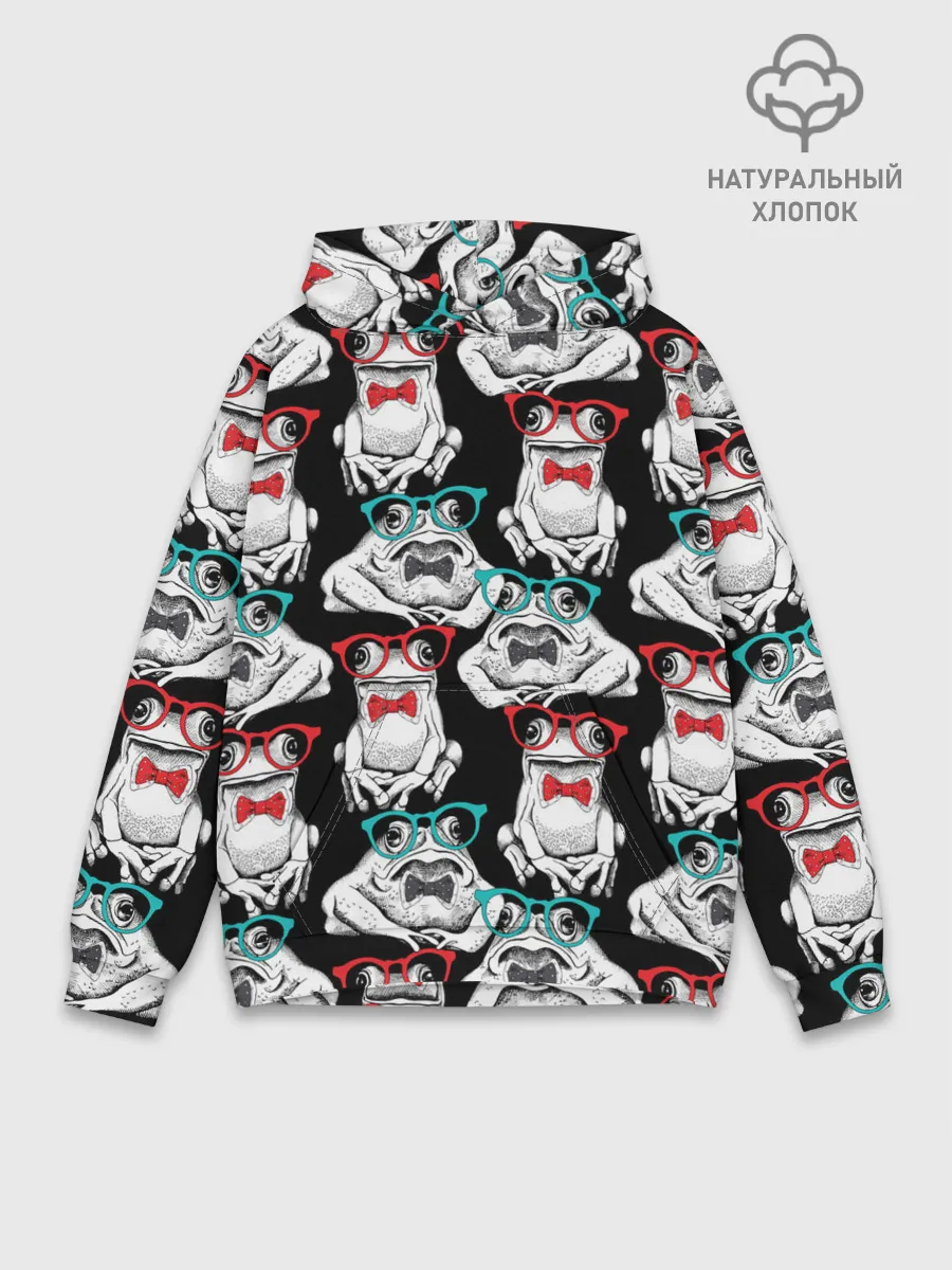 Худи мужской база хлопок / Лягушки в очках