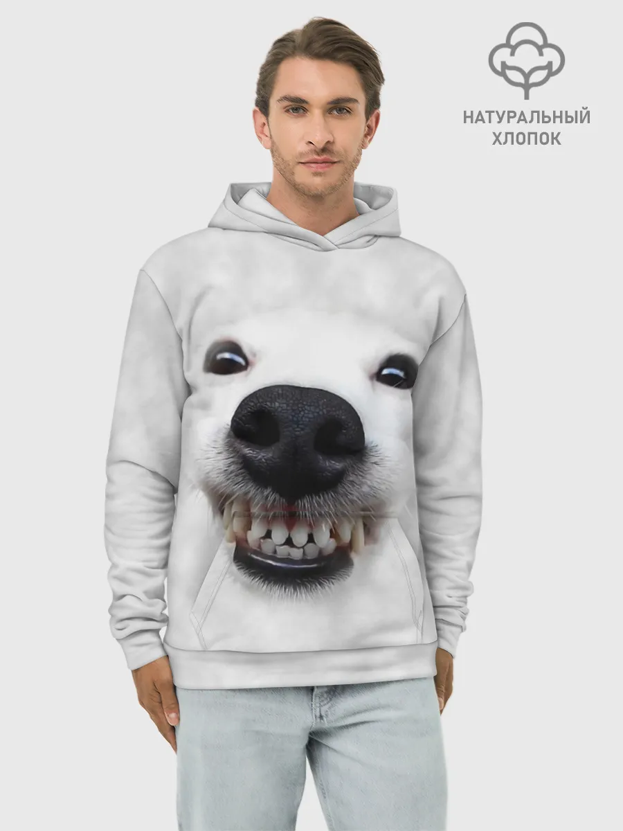 Худи мужской база хлопок / Собака - улыбака