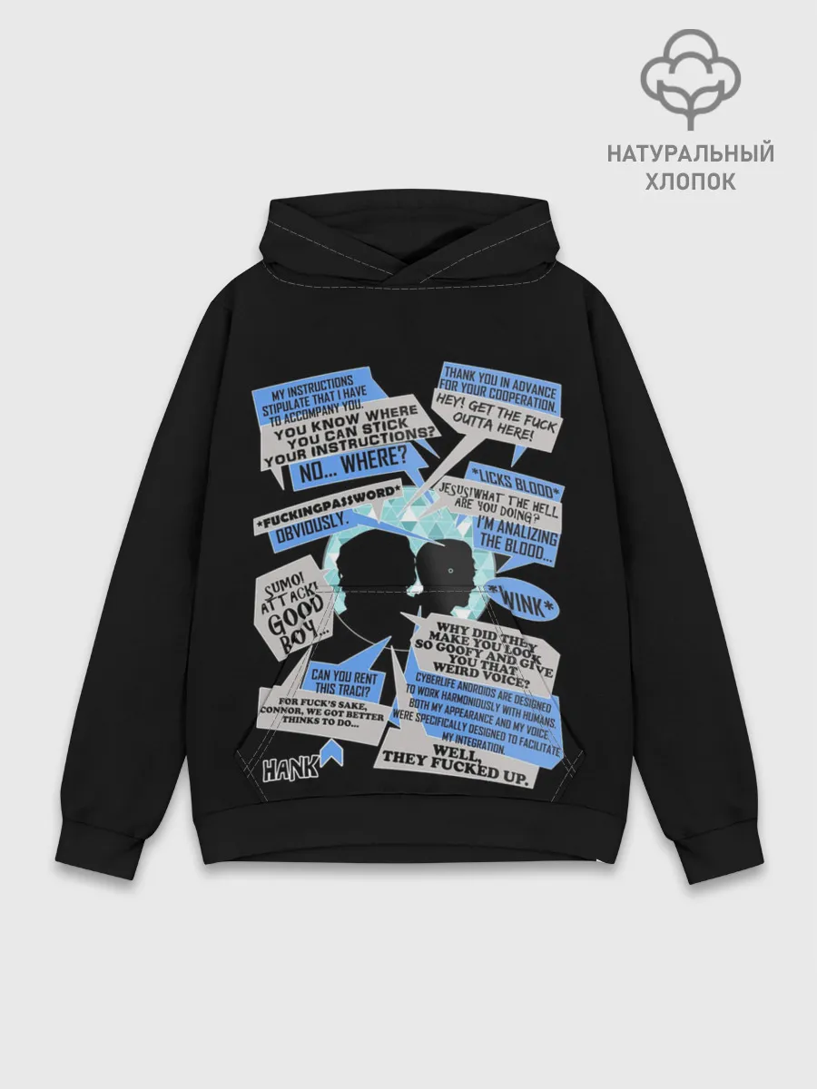 Худи мужской база хлопок / Detroit fan art