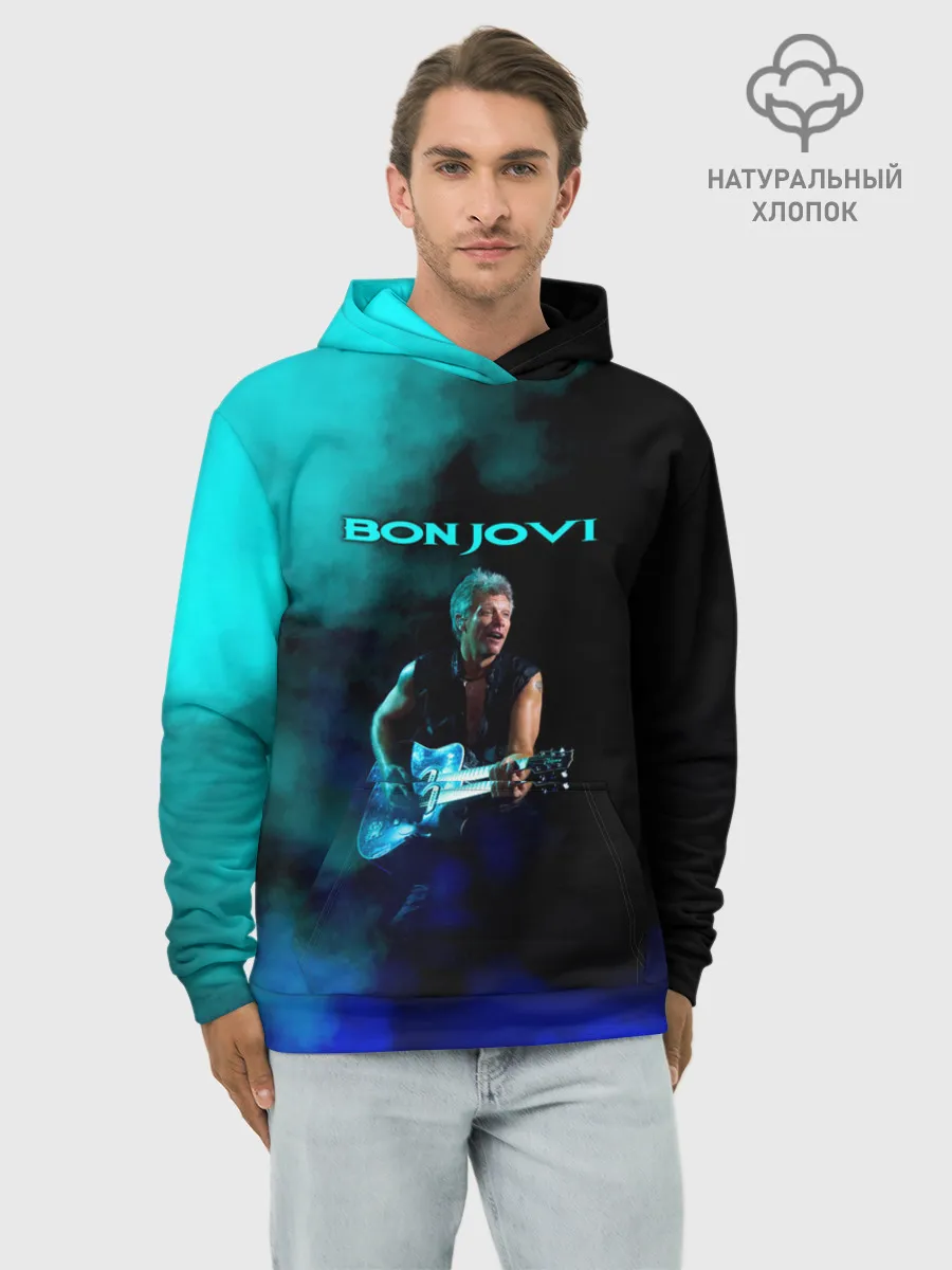 Худи мужской база хлопок / Bon Jovi