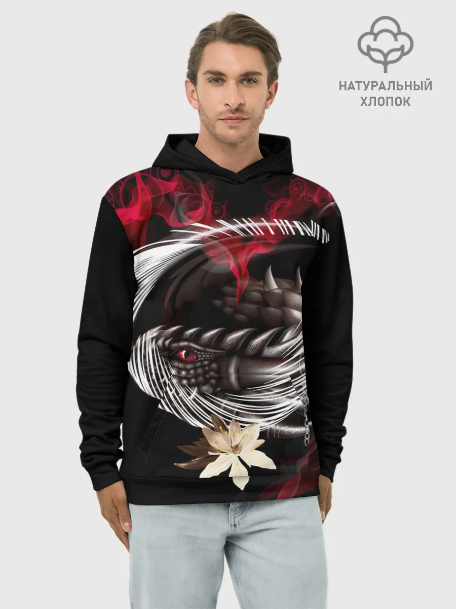 Худи мужской база хлопок / Дракон