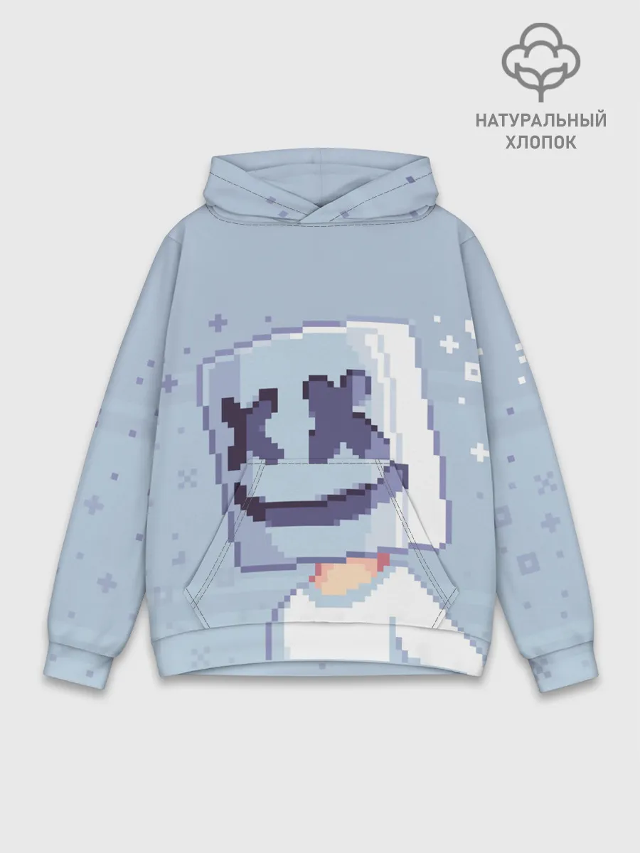 Худи мужской база хлопок / Marshmello Pixel