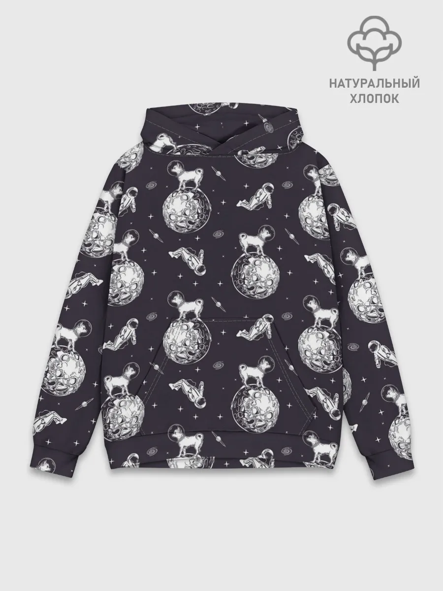Худи мужской база хлопок / Собаки - астронавты