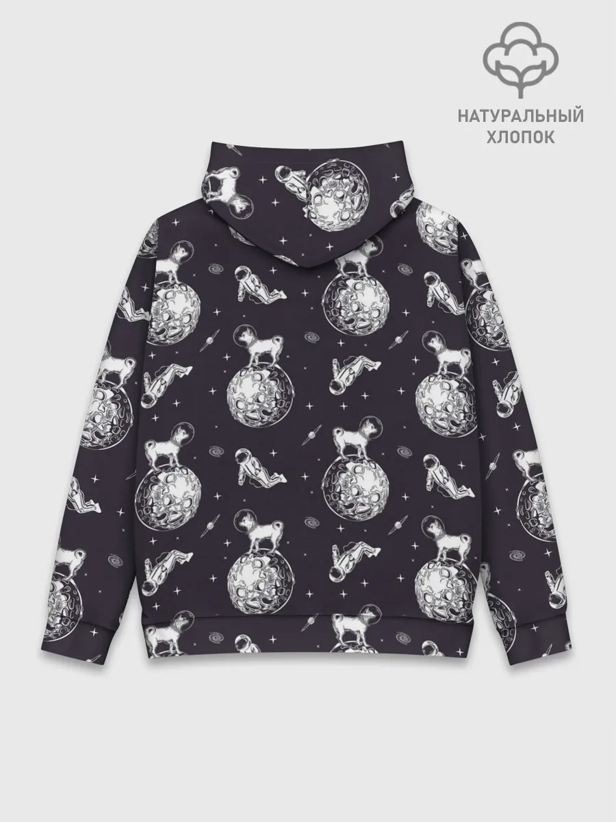 Худи мужской база хлопок / Собаки - астронавты