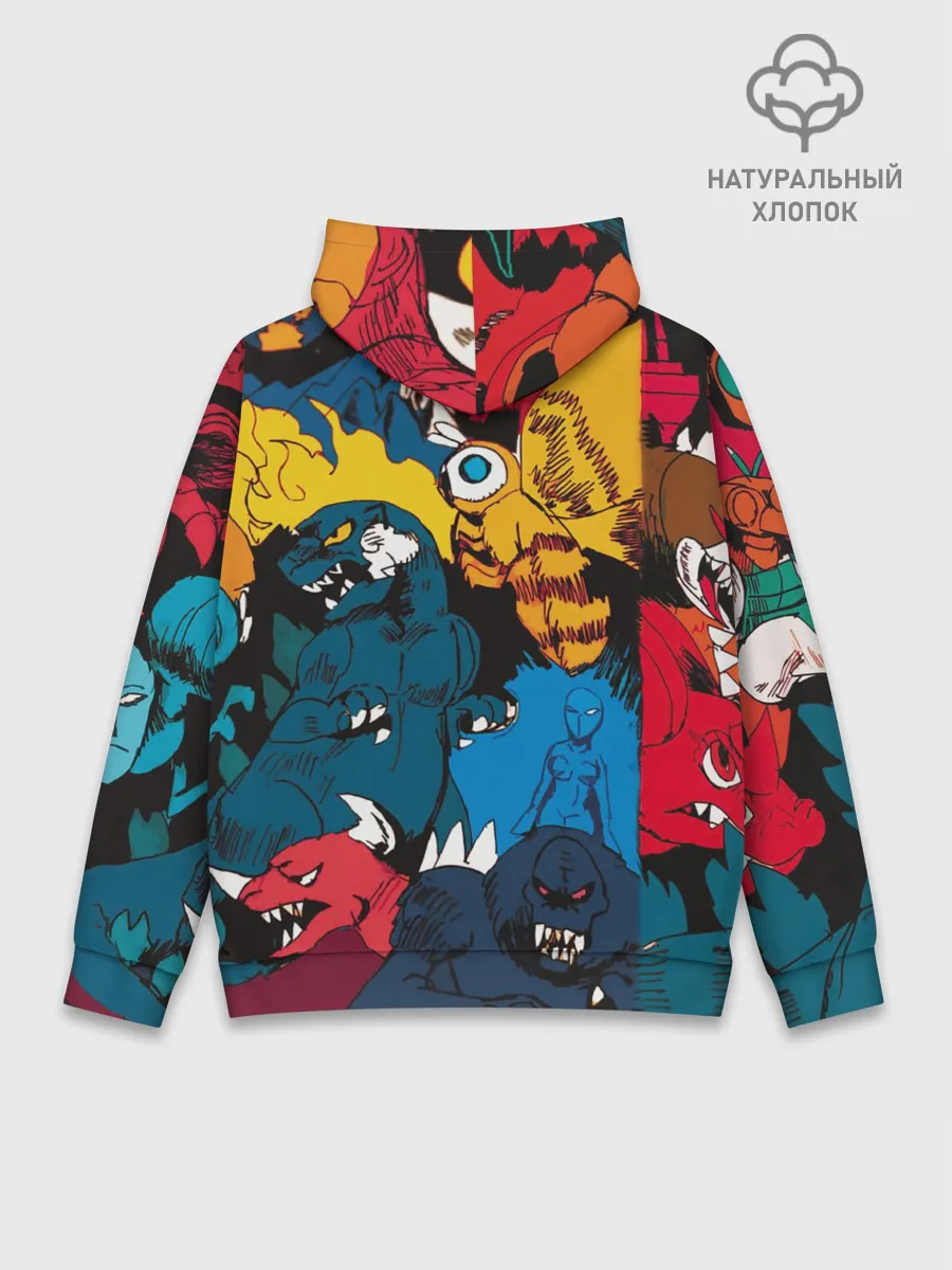 Худи мужской база хлопок / Годзилла