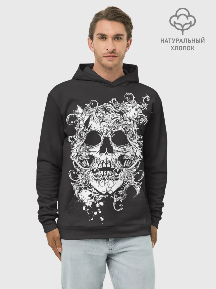 Худи мужской база хлопок / Череп