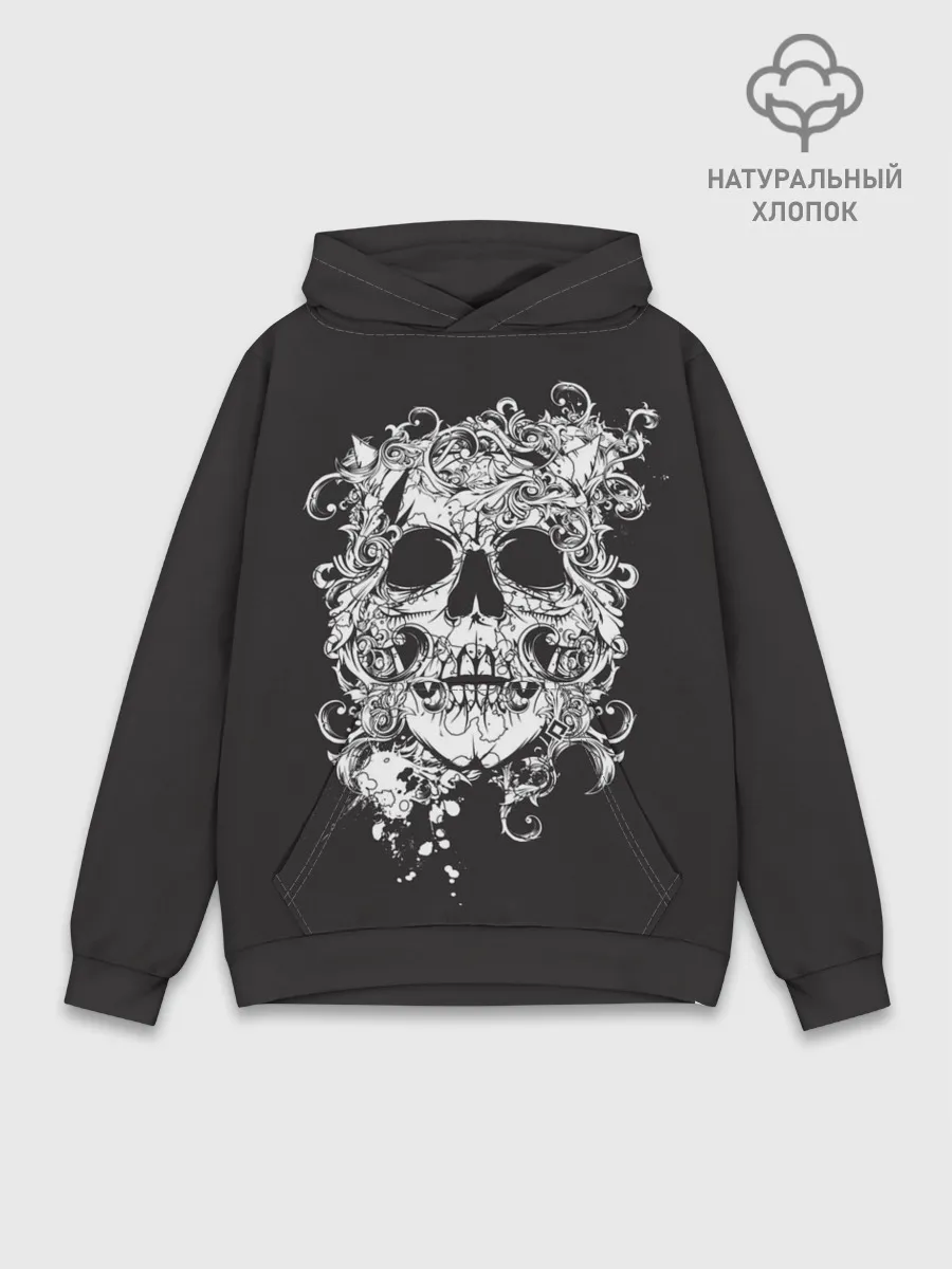 Худи мужской база хлопок / Череп