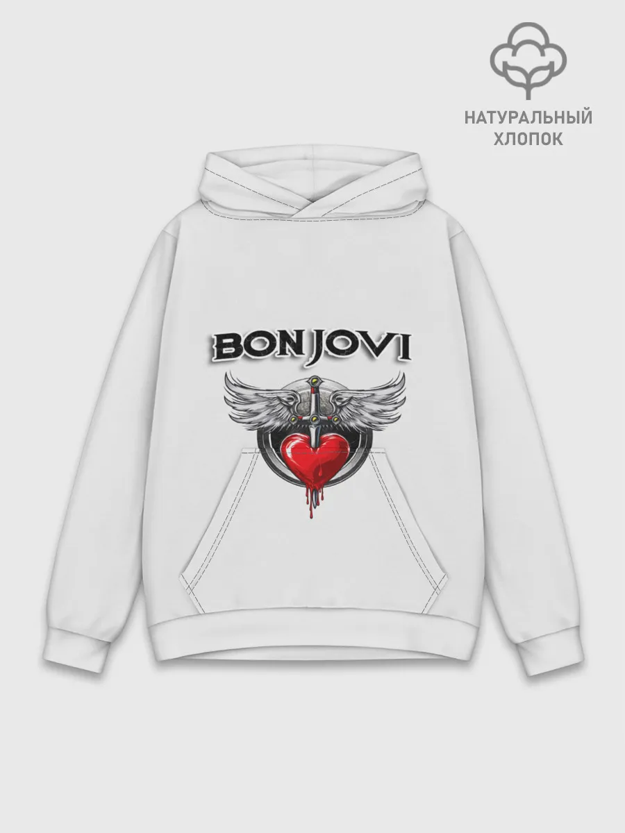 Худи мужской база хлопок / Bon Jovi