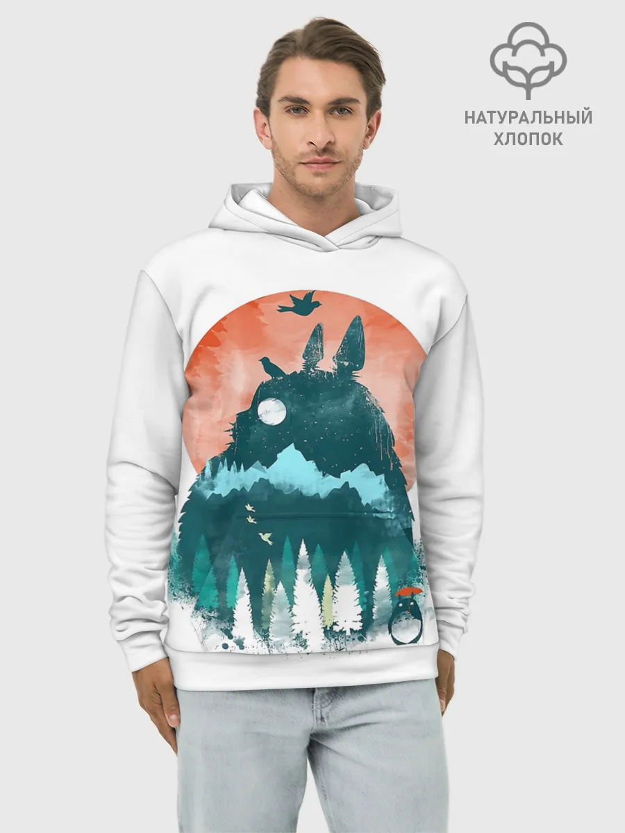 Худи мужской база хлопок / Силуэт Тоторо