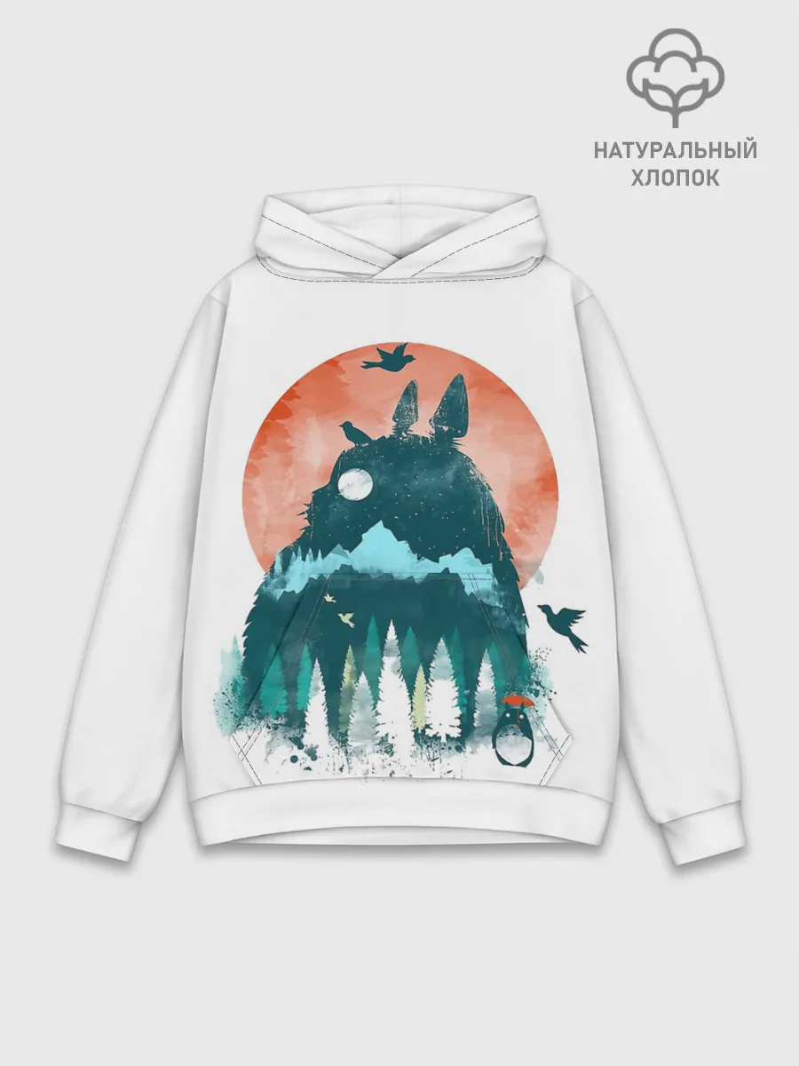Худи мужской база хлопок / Силуэт Тоторо