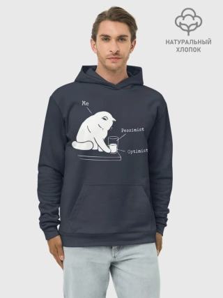 Худи мужской база хлопок / Кот хулиган