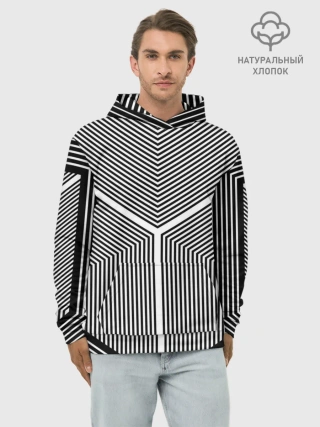 Худи мужской база хлопок / Полосы