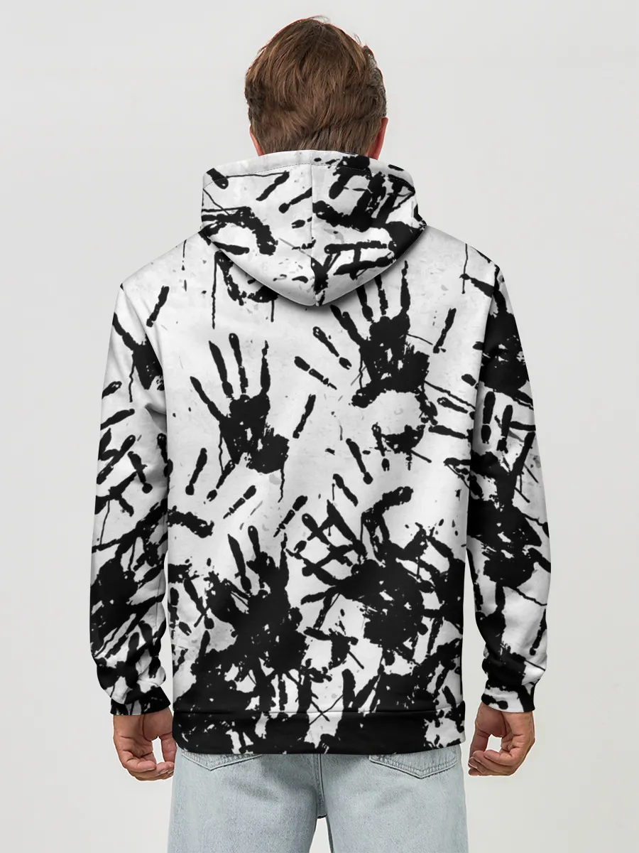 Худи мужской база хлопок / Отпечатки - DEATH STRANDING