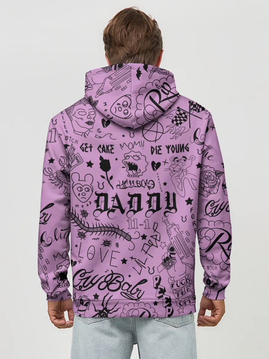 Худи мужской база хлопок / Lil Peep Tattoo