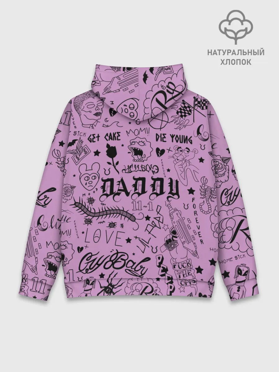Худи мужской база хлопок / Lil Peep Tattoo