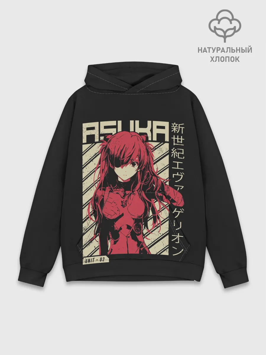 Худи мужской база хлопок / Evangelion Asuka