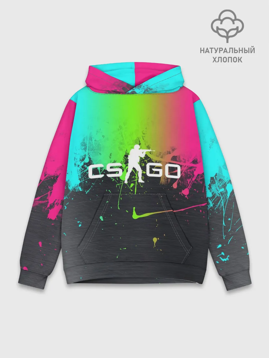 Худи мужской база хлопок / Фосфор CS:Go