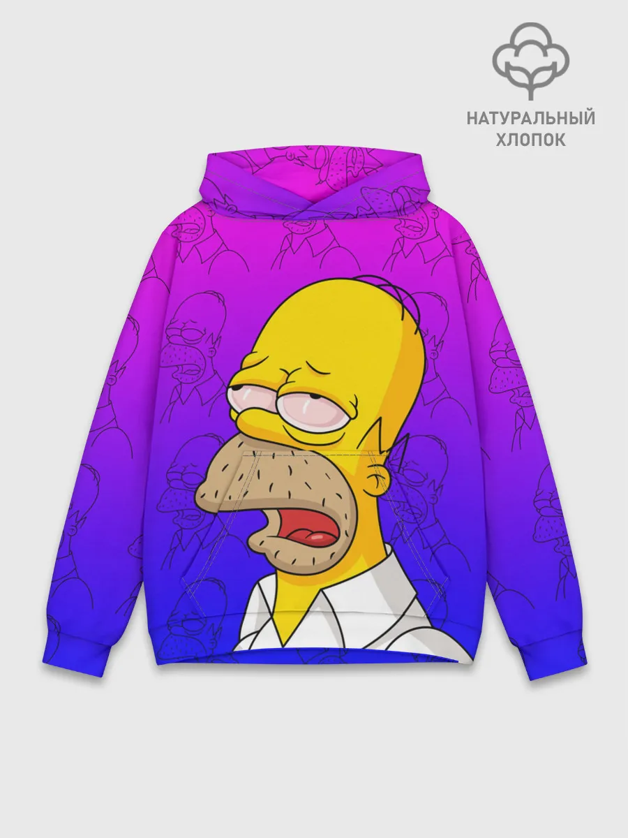 Худи мужской база хлопок / Уставший Гомер