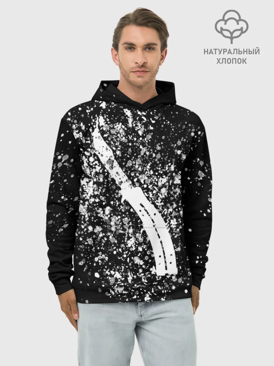 Худи мужской база хлопок / CS GO White Knife